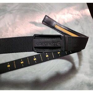 Carhartt Black Nylon Belt Industrial Ratchet Adjustable Mens Sz 42-46 Metal Buck